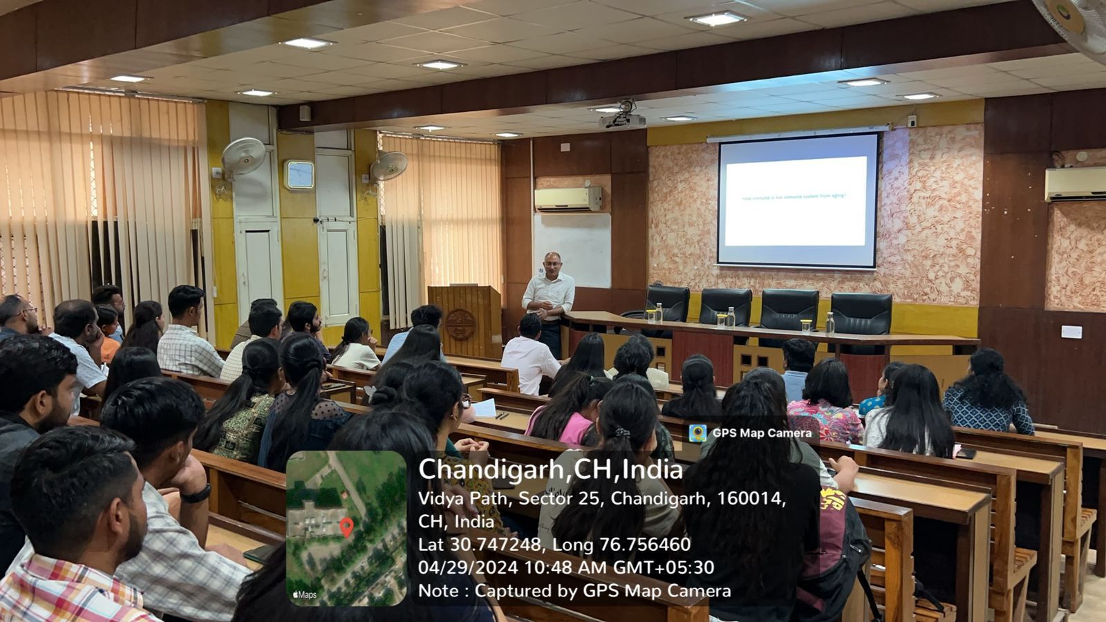 Lecture on "International Day of Immunology" held today in the Department of Biochemistry, PU, Chandigarh.